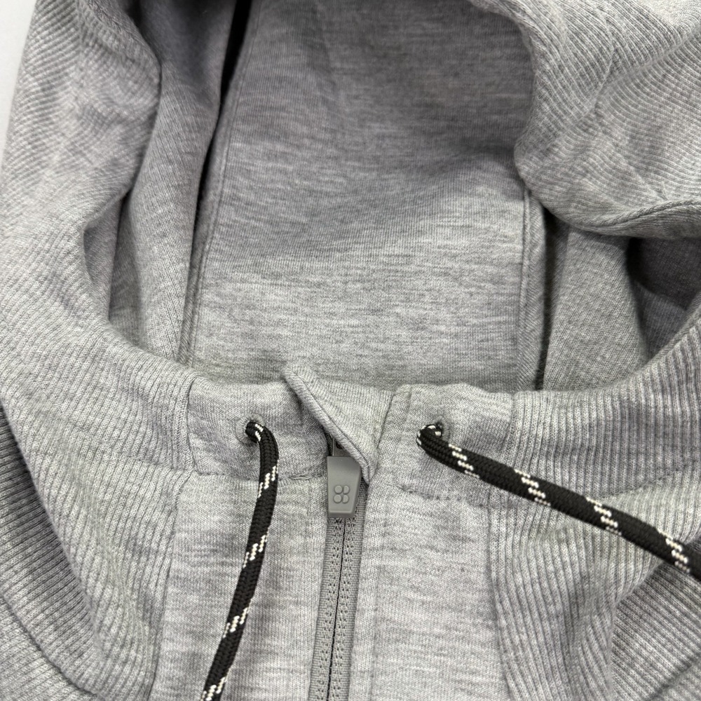 Sweaty Betty Women's S Gray Scuba Full Zip Hooded Jacket Athletic Stretch - Picture 9 of 16